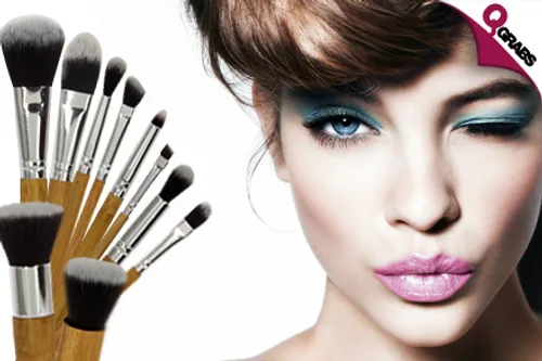 For QR69, It’s Time for New Brushes with a 10-Piece Set of Natural Bamboo Makeup Brushes! (QR99 Value)